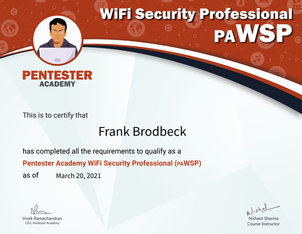 paWSP certificate